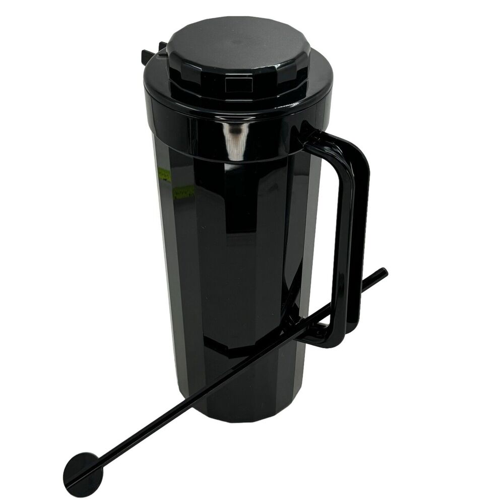 Tupperware Vintage 2 Liter Black Pitcher Lid Stir Spoon